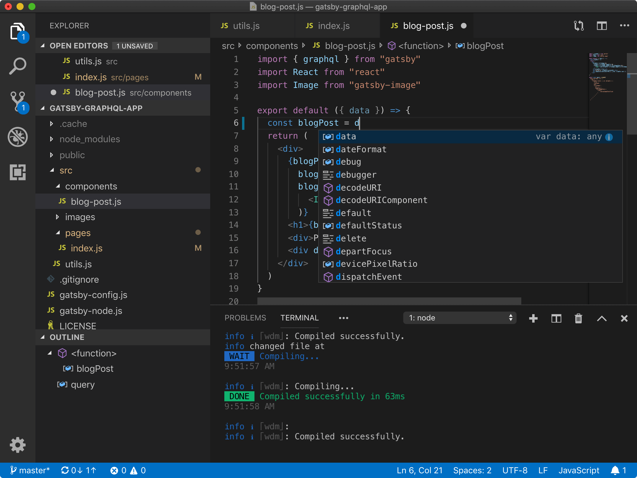 A screenshot of visual studio code editor